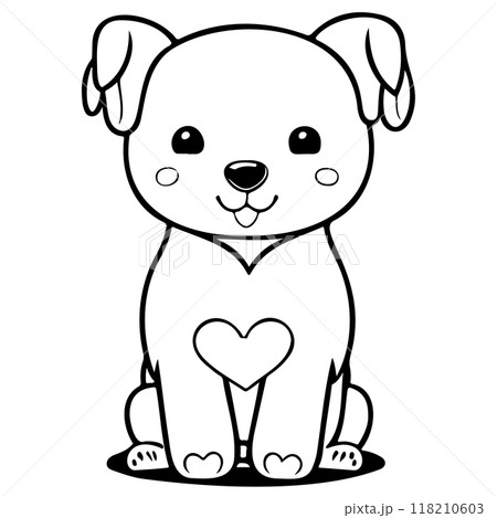 Happy Valentines Day Puppy dog love illustration sketch  118210603