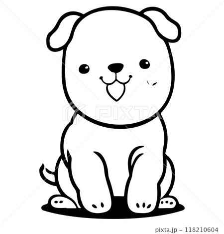 Happy Valentines Day Puppy dog love illustration sketch  118210604