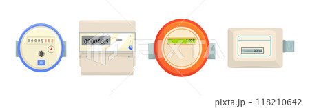 Gas or Water Gauge and Measuring Device Vector Set 118210642