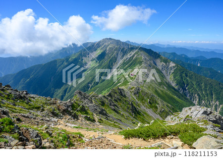 【南アルプス】北岳からの間ノ岳 118211153