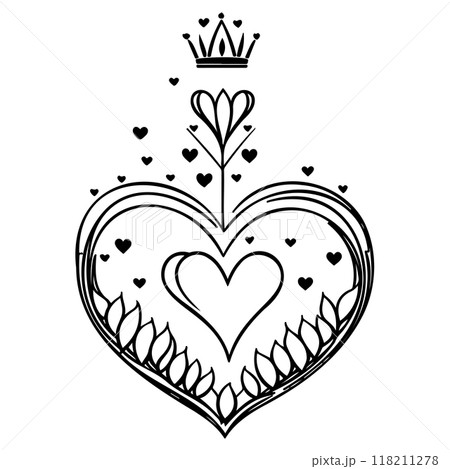Doodle abstract sketch Love Heart illustration sketch Doodle abstract sketch Love Heart illustration sketch 118211278