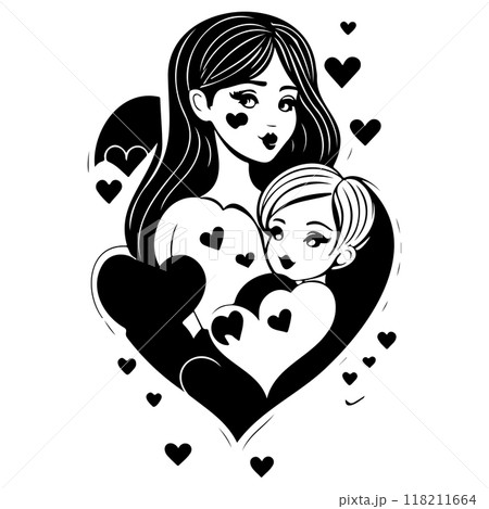 black mom beauty girl illustration black mom beauty girl illustration 118211664