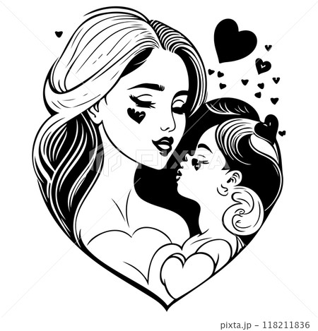 black mom beauty girl illustration black mom beauty girl illustration 118211836
