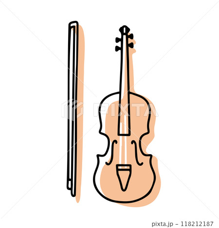 Violin and Cello Vector Line Art Music Instrument in Flat Style Violin and Cello Vector Line Art Music Instrument in Flat Style 118212187