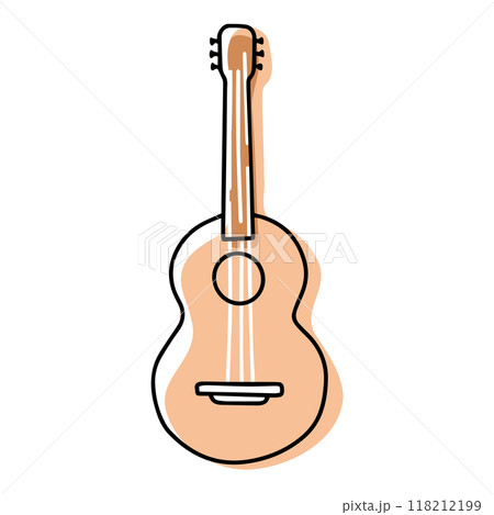 Guitar Vector Line Art Music Instrument in Flat Style 118212199