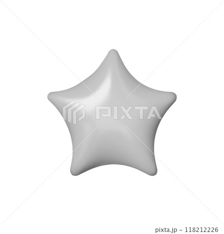 3D icon gray star. Realistic design cartoon style. Vector illustration 3D icon gray star. Realistic design cartoon style. Vector illustration 118212226