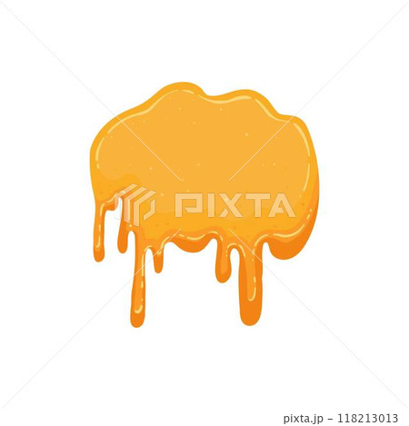 Cartoon sticky slime. Goo liquid slime splatter, mucus splash. Jelly dripping spot flat vector illustration icon 118213013