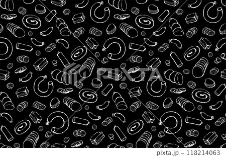 Meat production. Vector drawing food Meat production. Vector drawing food 118214063