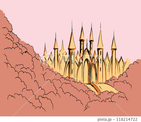 Vector drawing. Big Hevenly city 118214722