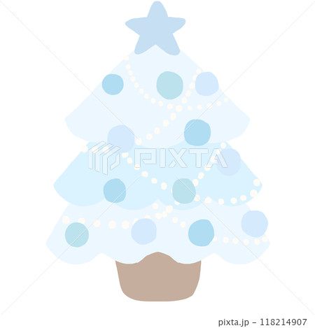 シンプルで可愛いクリスマスツリーのイラスト シンプルで可愛いクリスマスツリーのイラスト 118214907