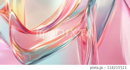 Pastel glass waves. Soft flowing abstract design 118215521