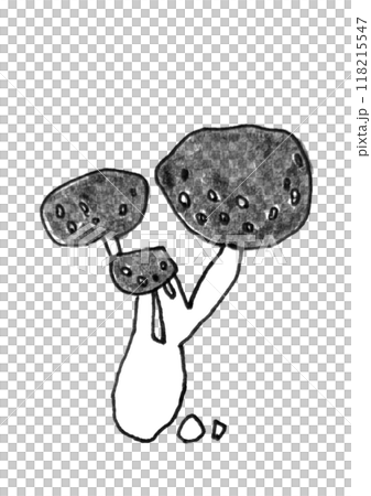 簡單的蘑菇單色插圖 118215547