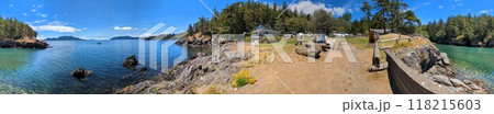 Orcas Island, USA - 06.28.2024:Panoramic Scenic view from Orcas Island, Washington, USA to the Rosario Strait 118215603