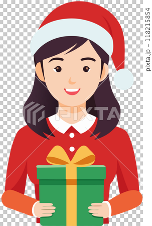 young santa hat holding 118215854