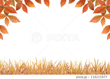 秋のフレーム背景 白背景 透過 秋のフレーム背景 白背景 透過 118215977