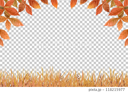 秋のフレーム背景 白背景 透過 秋のフレーム背景 白背景 透過 118215977