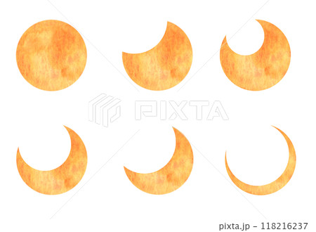 水彩　月　満月 118216237