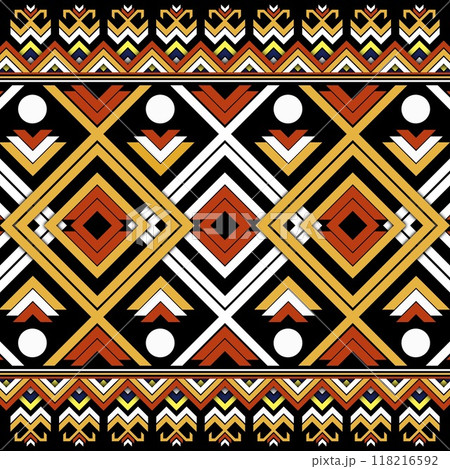 Geometric abstract ikat ethnic pattern design, geometric ethnic oriental pattern traditional.Aztec style abstract, design for texture,fabric,clothing,wrapping,decoration,scarf, Seamless damask Geometric abstract ikat ethnic pattern design, geometric ethnic oriental pattern traditional.Aztec style abstract, design for texture,fabric,clothing,wrapping,decoration,scarf, Seamless damask 118216592