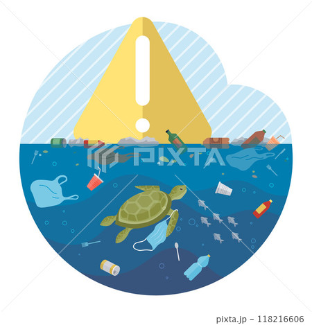 Ocean pollution vector illustration. The ocean pollution concept sheds light on interconnected nature environmental issues Ecological systems suffer as result pervasive underwater pollution Ocean pollution vector illustration. The ocean pollution concept sheds light on interconnected nature environmental issues Ecological systems suffer as result pervasive underwater pollution 118216606