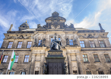 Dresden Cathedral of the Holy Trinity (Katholische Hofkirche) at Theaterplatz in Dresden, Saxony, Germany Dresden Cathedral of the Holy Trinity (Katholische Hofkirche) at Theaterplatz in Dresden, Saxony, Germany 118216993