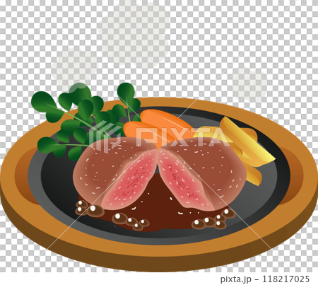 鐵板上罕見的漢堡牛排 鐵板上罕見的漢堡牛排 118217025