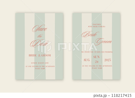Luxury Wavy Edge Wedding Invitation card background. Abstract art background vector design for wedding and vip cover template. 118217415