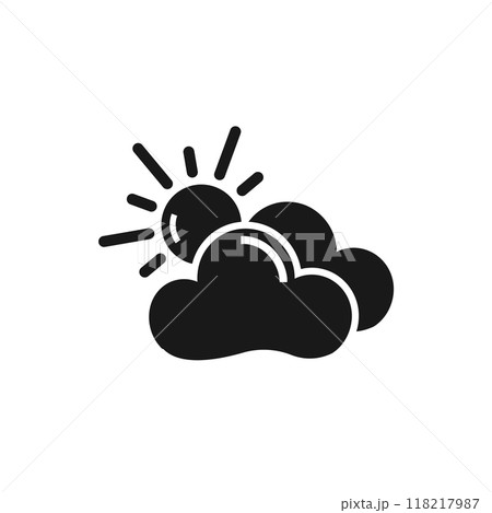 Weather Vector Icon. Cloud and sun Weather Vector Icon. Cloud and sun 118217987