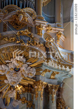 Interior of the Frauenkirche Church of Our Lady Lutheran church in Dresden, Saxony, Germany Interior of the Frauenkirche Church of Our Lady Lutheran church in Dresden, Saxony, Germany 118218009