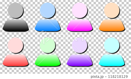 Icons of silhouettes of the upper body of various people Icons of silhouettes of the upper body of various people 118218129