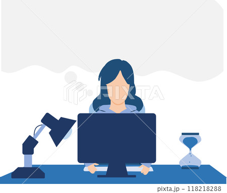 考え事をする女性のイラスト 118218288
