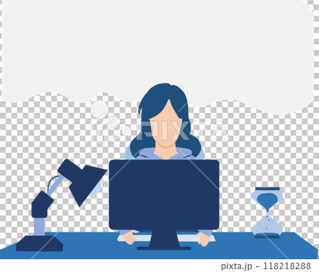 考え事をする女性のイラスト 118218288