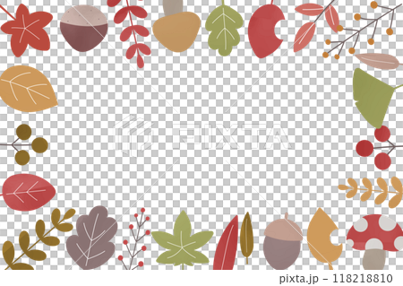 引人注目的框架被秋季植物包圍，水平 118218810