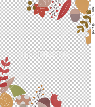 Autumn plant frame, vertical, transparent background Autumn plant frame, vertical, transparent background 118218815