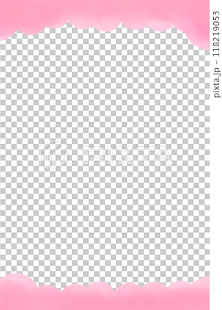 可愛的粉紅色水彩蓬鬆框架 118219053