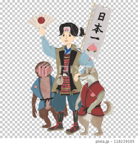 桃太郎與狗猴插畫 桃太郎與狗猴插畫 118219105