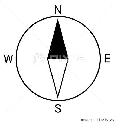 東西南北を示す方位磁針のアイコンイラスト 118219125