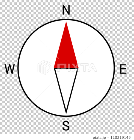 方角を示す方位磁針のアイコンイラスト素材 118219149
