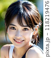 可愛い女性の顔のアップ 118219476