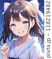 リボンで結んだ可愛い女の子のイラスト 118219482