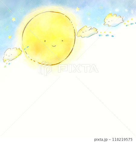 かわいくて優しいお月様とうさぎのお月見の背景イラスト 118219575