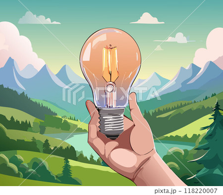 Innovation and energy concept of hand hold a light bulb 118220007