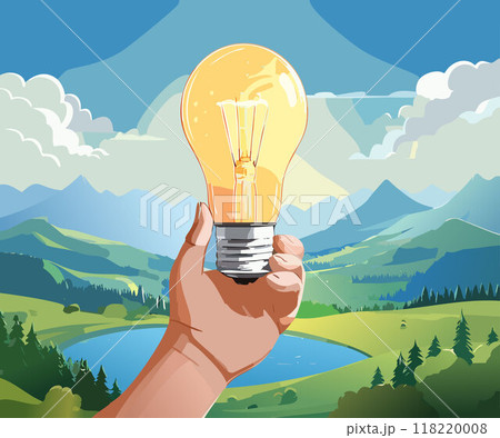 Innovation and energy concept of hand hold a light bulb 118220008