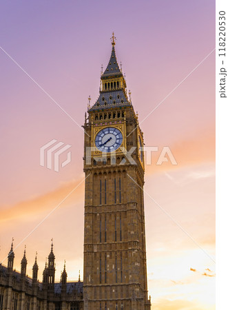 Close up of Big Ben tower in London, UK. Close up of Big Ben tower in London, UK. 118220530