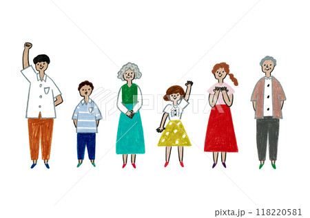 手描きイラスト 家族 手描きイラスト 家族 118220581