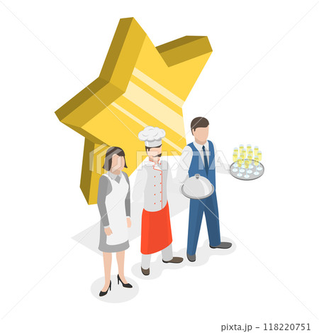 3D Isometric Flat Vector Illustration of Hospitality Service, Hotel Promotion. Item 2 118220751