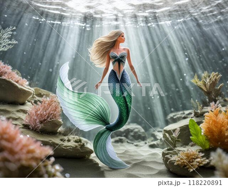 水彩画で描かれた人魚 118220891