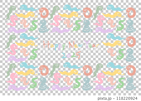 Colorful snake pattern New Year's card for 2025, Year of the Snake 118220924