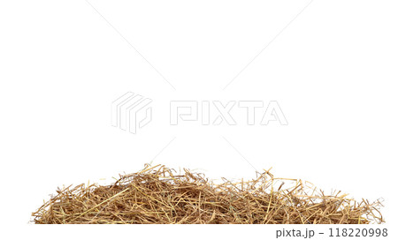 cut out image of lump of dry straw with clipping paths, against white background, highlighting the texture and individual strands for versatile design applications. cut out image of lump of dry straw with clipping paths, against white background, highlighting the texture and individual strands for versatile design applications. 118220998