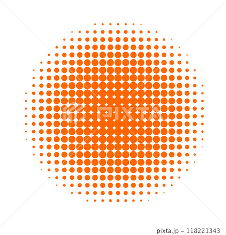 ハーフトーン 網点素材イラスト 小さなドット オレンジ 円フレーム枠 ベクター ピング ハーフトーン 網点素材イラスト 小さなドット オレンジ 円フレーム枠 ベクター ピング 118221343