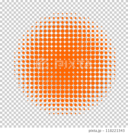 ハーフトーン 網点素材イラスト 小さなドット オレンジ 円フレーム枠 ベクター ピング ハーフトーン 網点素材イラスト 小さなドット オレンジ 円フレーム枠 ベクター ピング 118221343